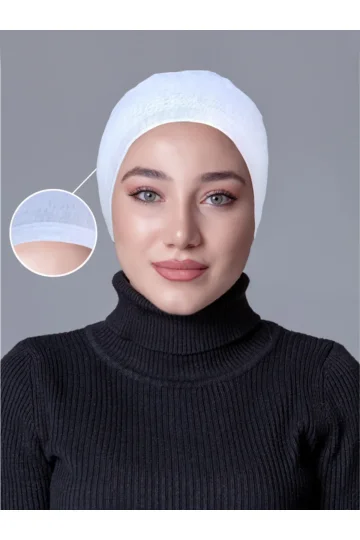 Beyaz Tülbent Kaymayan Bone