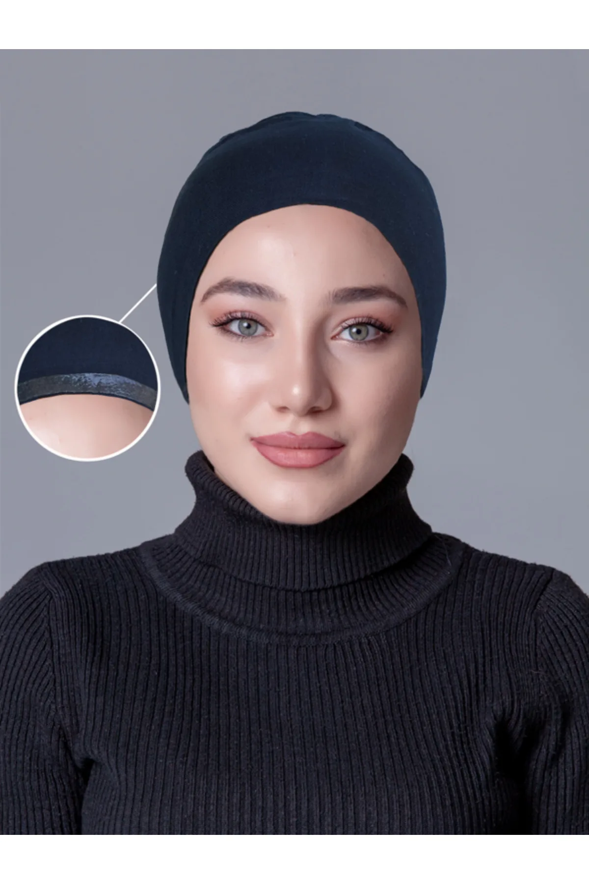 Lacivert Tülbent Kaymayan Bone küçük görüntüsü