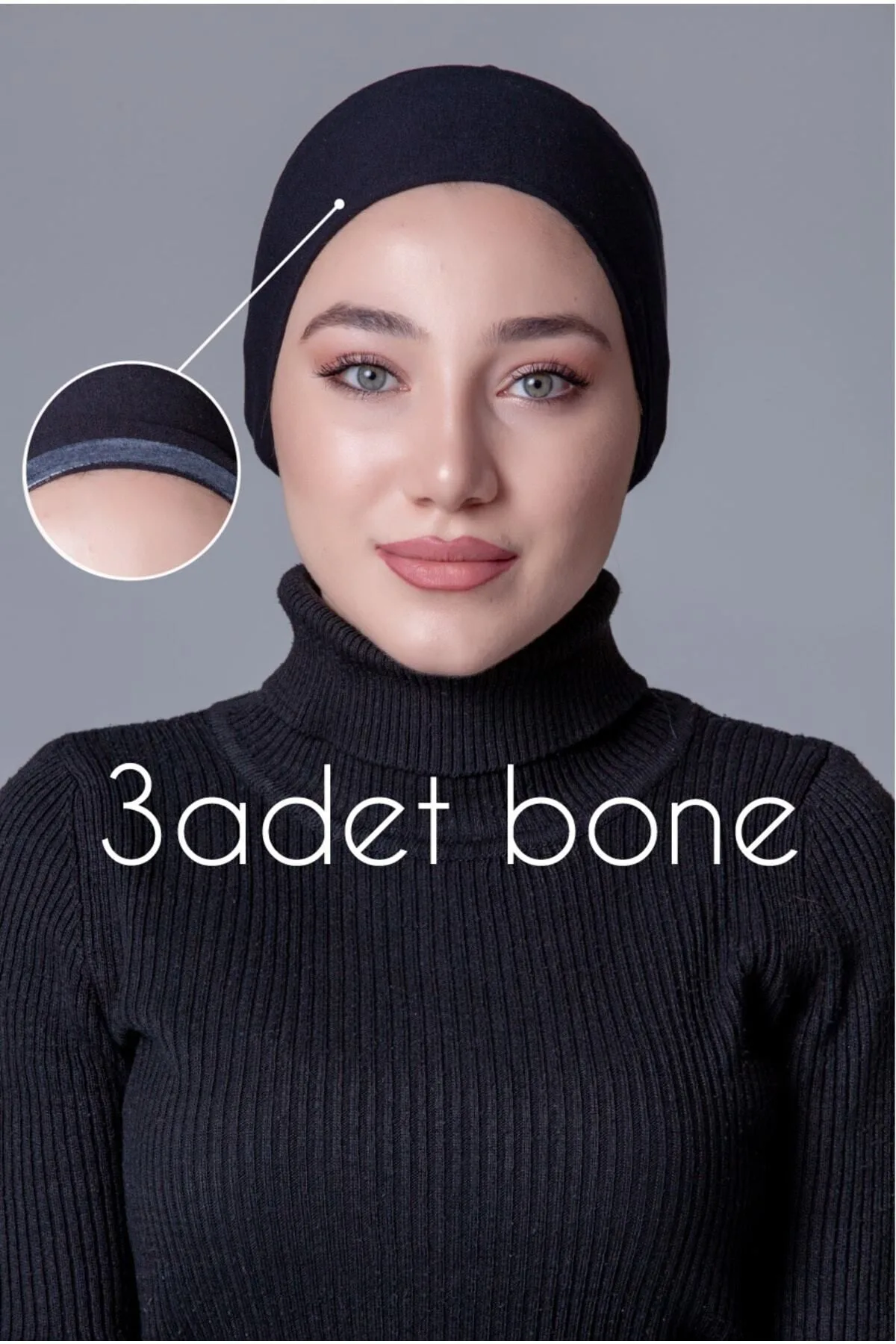 3 Adet Viskon Siyah Kaymayan Bone