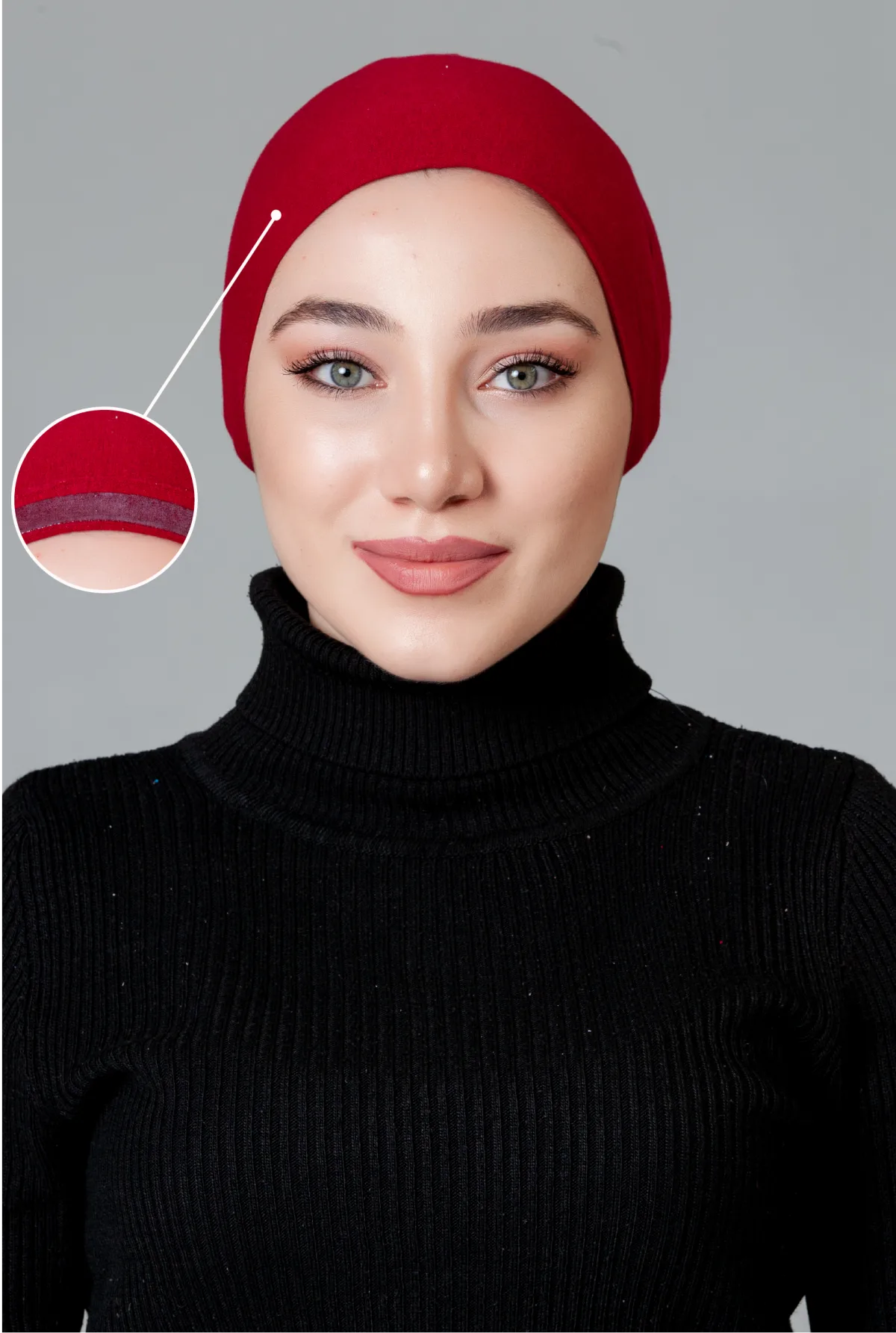 Bordo Dikişsiz Kaymayan Bone