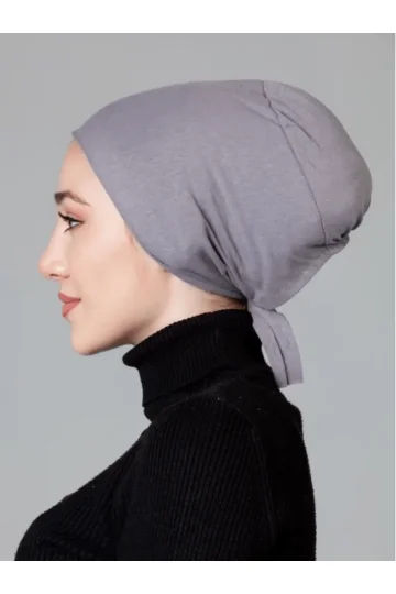 Gri Dikişsiz Kaymayan Bone (Likralı)