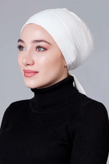 Krem Dikişsiz Kaymayan Bone (Likralı)