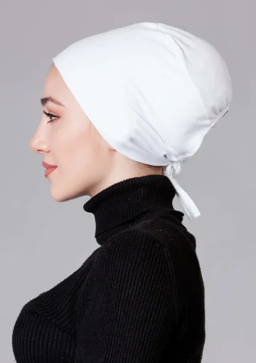 Krem Dikişsiz Kaymayan Bone (Likralı)