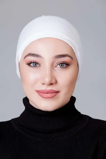 Krem Dikişsiz Kaymayan Bone (Likralı)