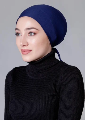 Lacivert Dikişsiz Kaymayan Bone (Likralı)