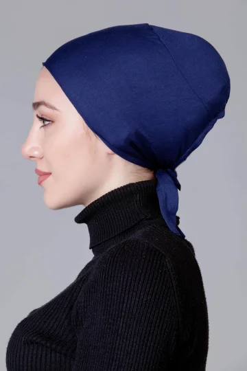Lacivert Dikişsiz Kaymayan Bone (Likralı)