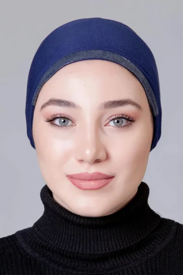 Lacivert Dikişsiz Kaymayan Bone (Likralı)