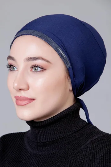 Lacivert Dikişsiz Kaymayan Bone (Likralı)